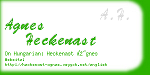 agnes heckenast business card